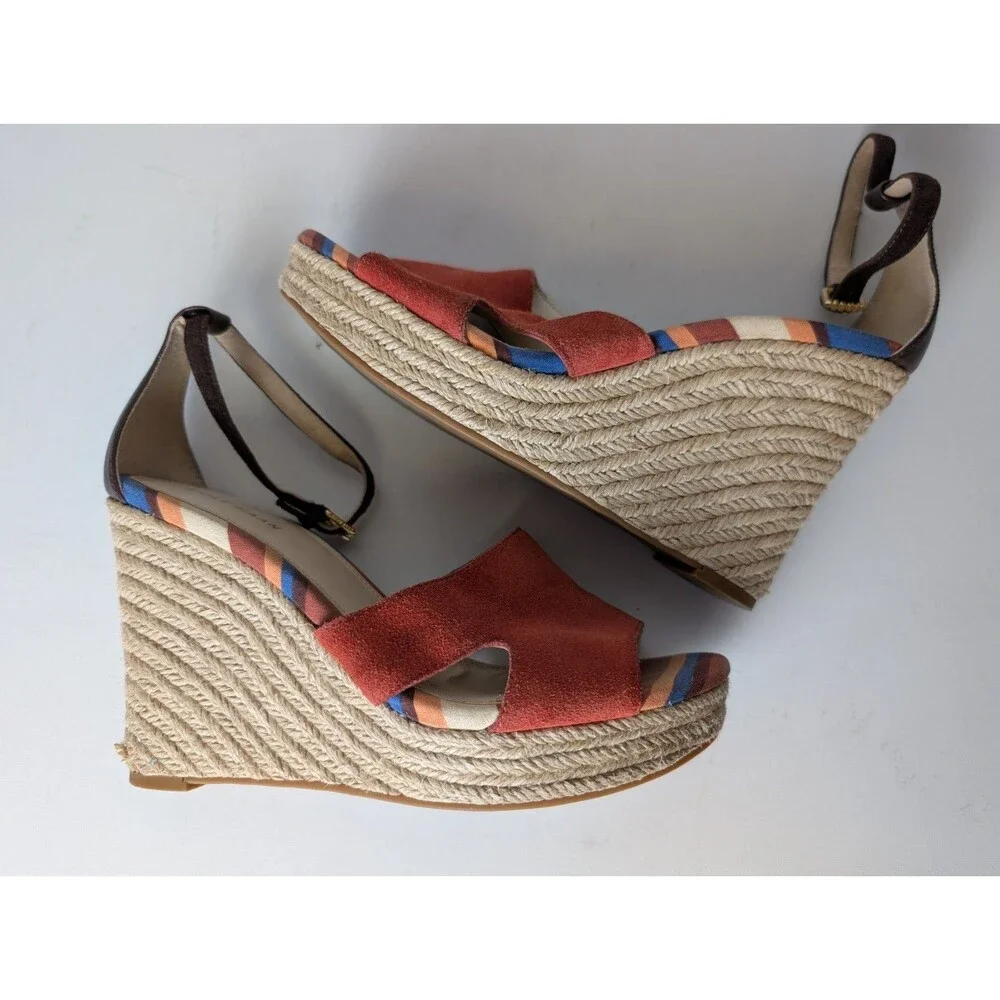 Cole Haan Wedge Heels Giselle Hi Espadrille Multi-Color Sandal Women's 7B